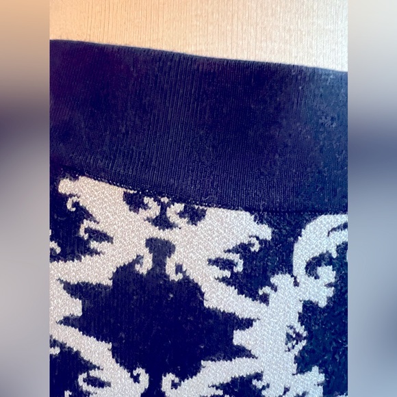 7 th Avenue Design Studio NYC Navy Silver Lurex Knit Skirt S - Picture 5 of 9